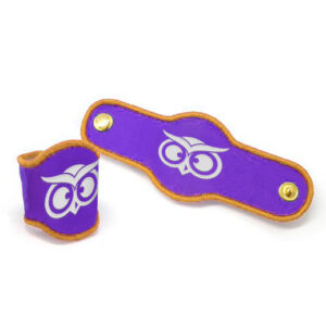 purple woven woggle with scoutwise logo