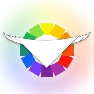 flat down vector of a neckerchief with fabric swatches to show the custom design tool