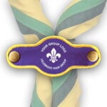 Custom woven scout woggles with group logo