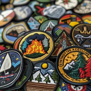 assorted woven badges