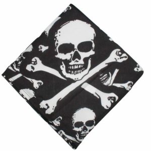 black skull and bones pirate neckerchief