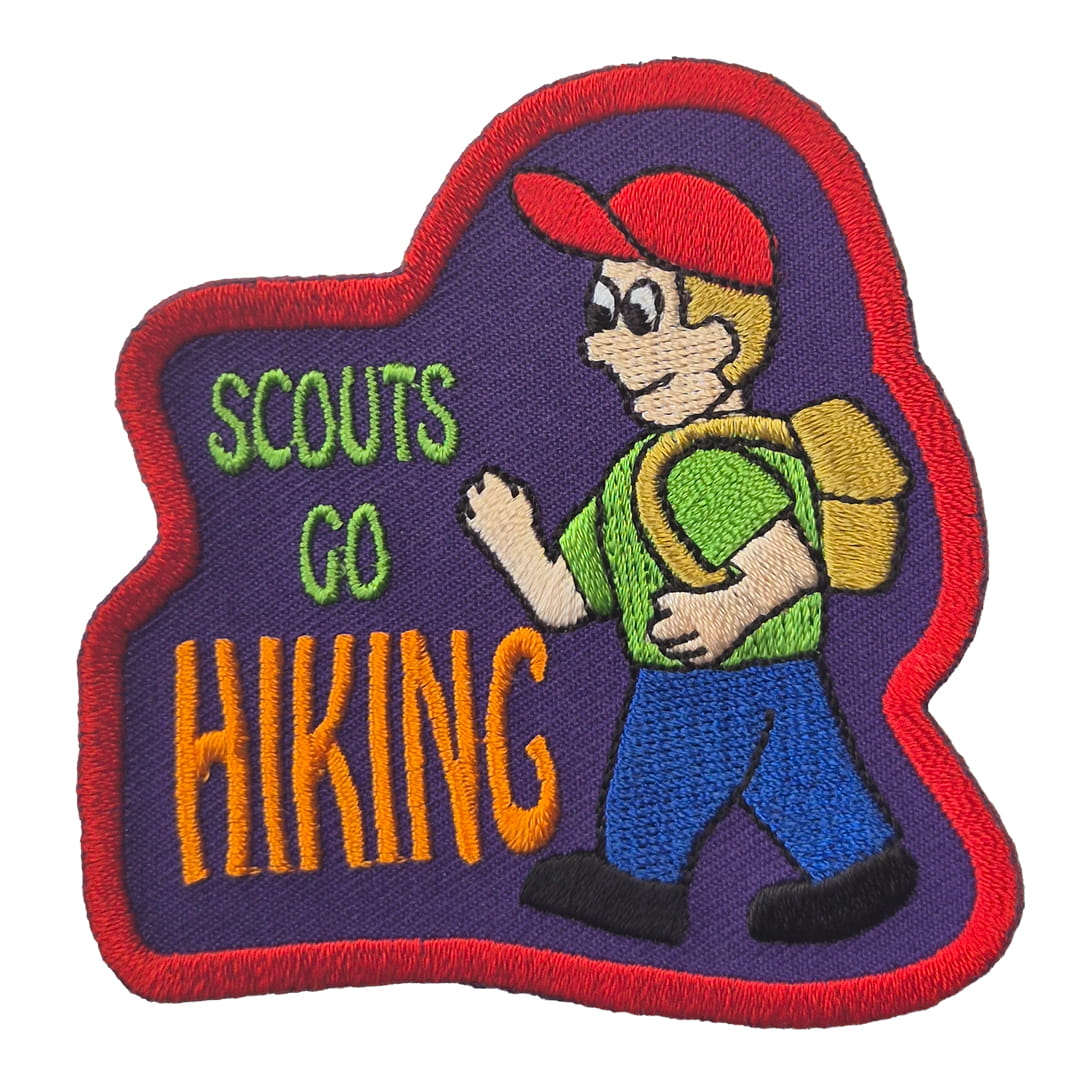 embroidered scouts go hiking badge