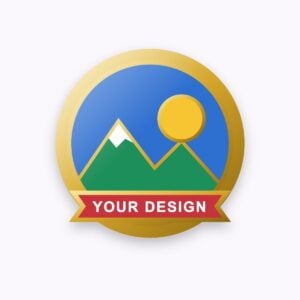hard enamel pin badge gold (illustration)