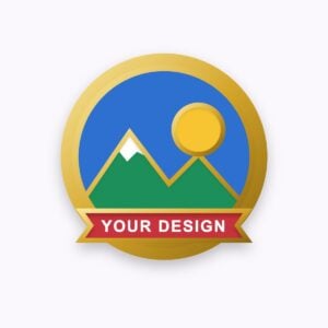 soft enamel pin badge gold (illustration)